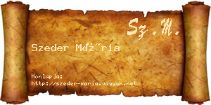 Szeder Mária névjegykártya