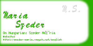 maria szeder business card